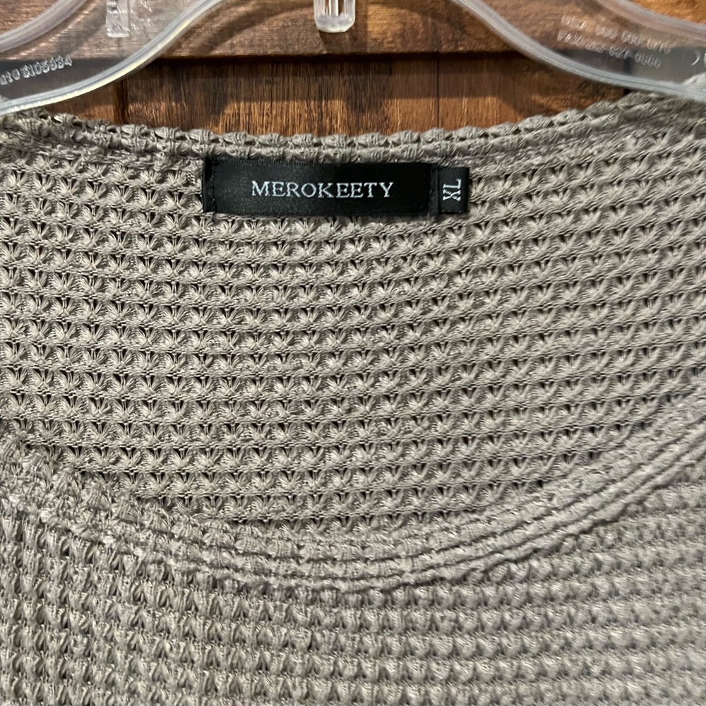 Women long sleeve waffle top